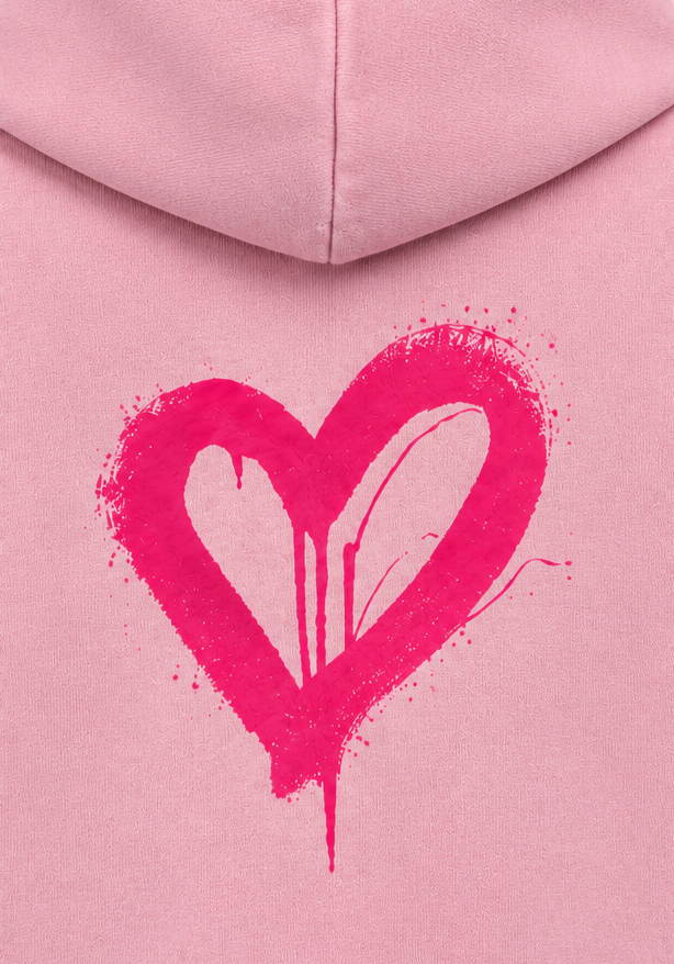 Rosa Hoodie mit Herz