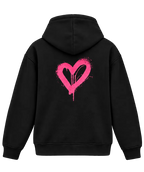 Schwarzer Hoodie mit Herz