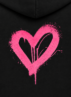 Schwarzer Hoodie mit Herz