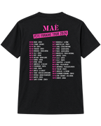 T-shirt noir Fête Foraine Tour, dos avec les dates de la tournée 2026